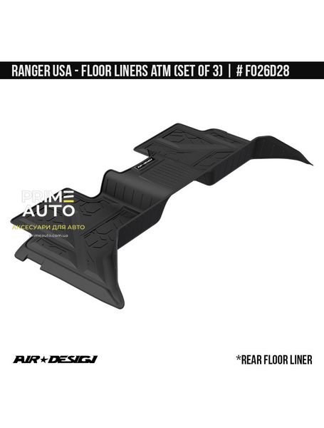 Лайнери, комплект Ford Ranger USA 2019-2022 чорний AIR DESIGN FO26D28 FO26D28 фото