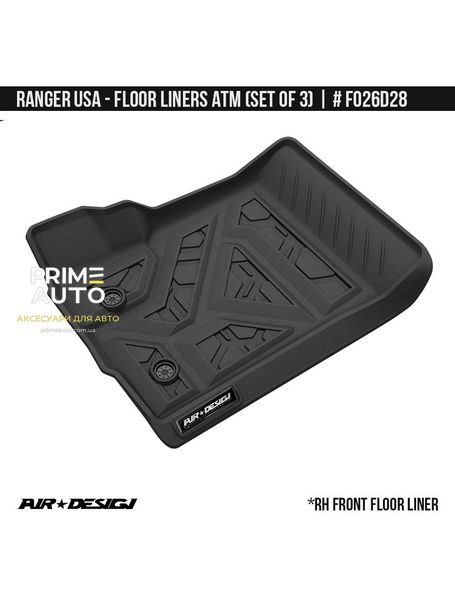 Лайнери, комплект Ford Ranger USA 2019-2022 чорний AIR DESIGN FO26D28 FO26D28 фото
