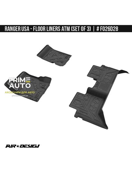 Лайнери, передні Ford Ranger Ranger 2019-2023 чорний AIR DESIGN FO26D57/56 FO26D57/56 фото