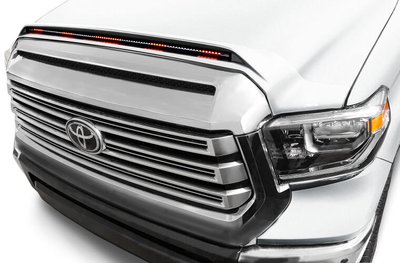 Дефлектор капоту зі світлодіодною стрічкою та повторювачем повороту в кольорі кузову Toyota TUNDRA 2019-2021 білий AVS 953094-40 953094-40 фото