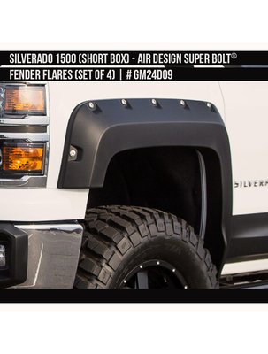 Фендера Chevrolet Silverado 1500 2014-2018 чорний AIR DESIGN GM24D09 GM24D09 фото