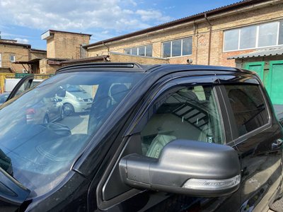 Дефлектори вікон, к-т 4 шт, з чорним хромованим молдингом Dodge;RAM Ram 1500 new 2019 - 2023 Crew Cab Wellvisors 3-847DG010 3-847DG010 фото