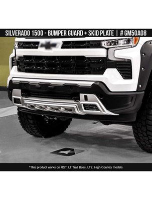 Накладка переднього бампера із дифузором з ДХВ Chevrolet Silverado 1500 2022-2023 чорний та срібний AIR DESIGN GM50A08 GM50A08 фото