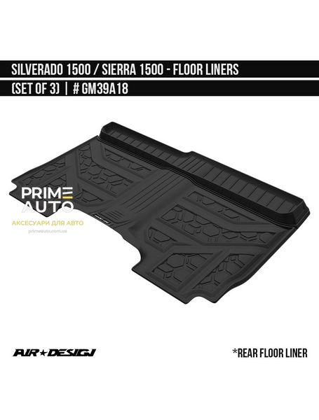 Лайнеры, комплект Chevrolet Silverado 1500 2019-2023 черный AIR DESIGN GM39A18. GM39A18 фото