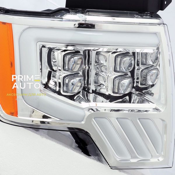 Передние фары Ford F150 2009-2014 LED NOVA серия хром AlphaRex AXHL-FF09-PPTS-LED-C-A AXHL-FF09-PPTS-LED-C-A фото