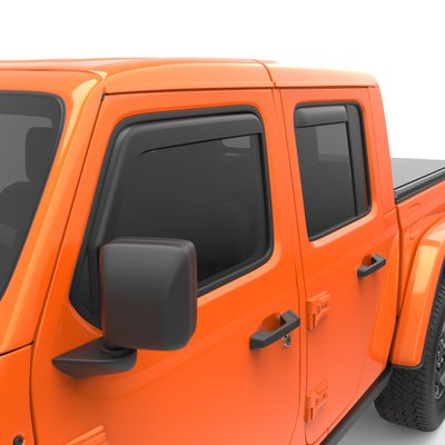 Дефлектори вікон, к-т 4 шт вставні Jeep Wrangler JL 2020 - 2023 темні Crew Cab EGR 575251. 575251. фото