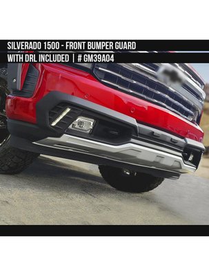 Накладка переднього бамперу з ДХВ Chevrolet Silverado 1500 2019-2021 чорний та срібний AIR DESIGN GM39A04 GM39A04 фото