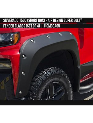 Фендера Chevrolet Silverado 1500 2019-2021 чорний AIR DESIGN GM39A05 GM39A05 фото