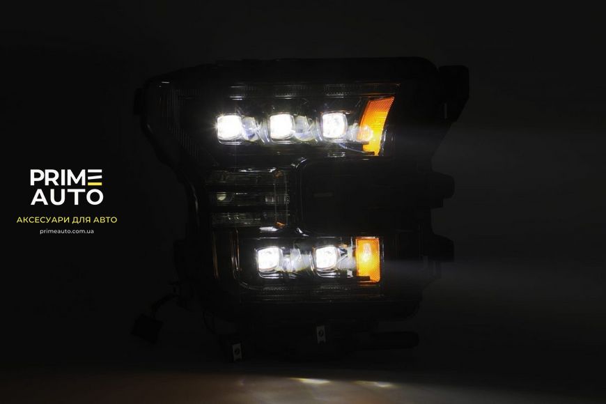 Передние фары Ford F150 2015-2017 LED NOVA серия цвет Alpha-Black AlphaRex AXHL-FF15-PPTS-LED-FLB-A-G2 AXHL-FF15-PPTS-LED-FLB-A-G2 фото