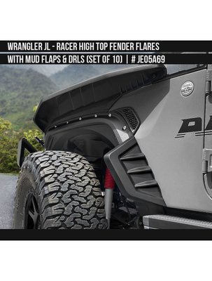 Фендера с ДХО и брызговиками Jeep Wrangler 2018-2024 чёрный AIR DESIGN JE05A69 JE05A69 фото