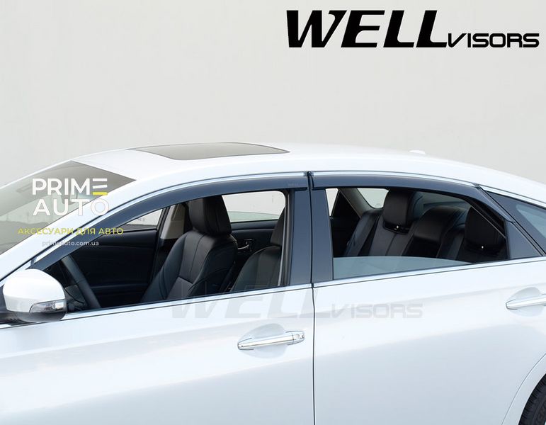 Дефлекторы окон, к-т 4 шт, с хромированным молдингом Toyota Avalon 2013 - 2018 Wellvisors 3-847TY050 3-847TY050 фото