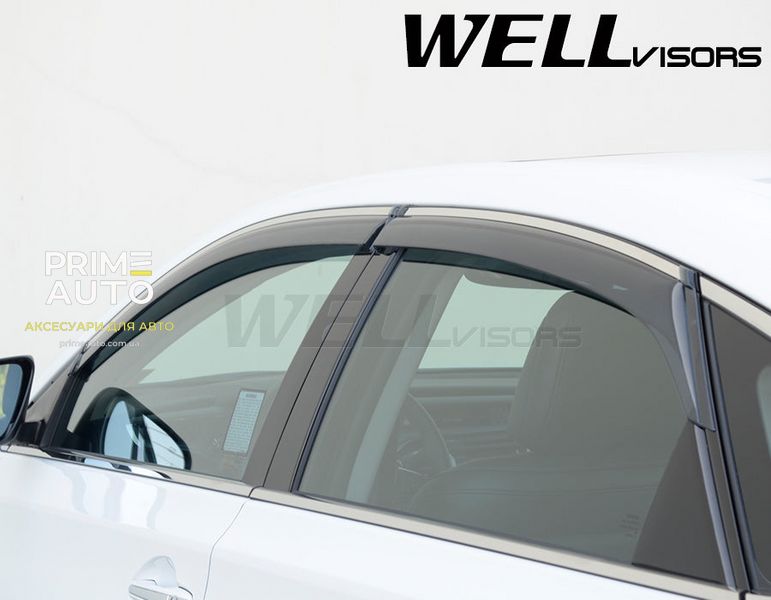 Дефлекторы окон, к-т 4 шт, с хромированным молдингом Toyota Avalon 2013 - 2018 Wellvisors 3-847TY050 3-847TY050 фото