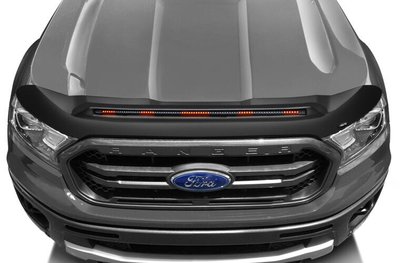 Дефлектор капота клеющий Aeroskin PRO со светодиодной лентой черный матовый Ford Ranger 2019 - 2023 AVS 953166 953166 фото