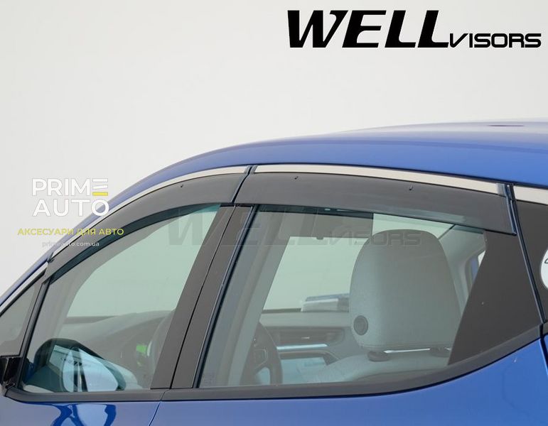 Дефлекторы окон, к-т 4 шт, с хромированным молдингом Chevrolet Bolt 2017 - 2023 Wellvisors 3-847CH027 3-847CH027 фото
