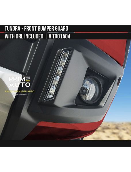 Накладка переднього бамперу з ДХВ Toyota Tundra 2014-2021 чорний та срібний AIR DESIGN TO01A04 TO01A04 фото