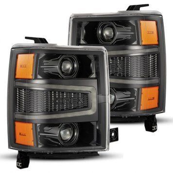 Передні фари Chevrolet Silverado 1500 2014-2015 PRO серія колір Alpha-Black AlphaRex 880247 880247 фото