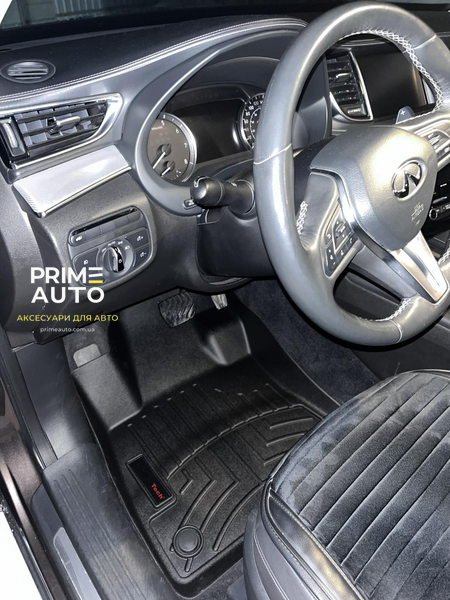 Килими автомобільні 3D Лайнери передні Infiniti QX50 2021 - 2025 чорний WeatherTech 4413371 4413371 фото