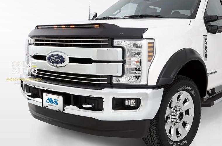 Дефлектор капоту зі світлодіодною стрічкою клеючий чорний матовий RAM/Dodge Ram 2500 2019- 2025 AVS 753189 753189 фото