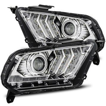 Передние фары LED Ford Mustang 2010-2014 LED LUXX серия хром AlphaRex 880117 880117 фото