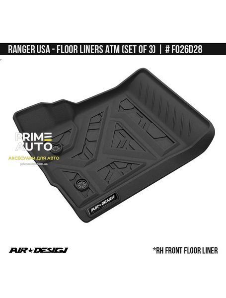Лайнеры передние Ford Ranger EUR 2019-2022 черный AIR DESIGN FO26D57/56 FO26D57/56 фото