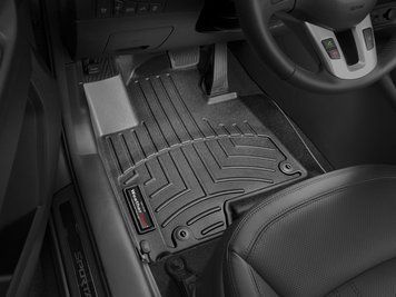 Килими автомобільні 3D Лайнери передні Kia Sportage 2010 - 2013 чорний WeatherTech 442921 442921. фото
