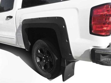 Бризковики задні Chevrolet Silverado 1500 2014-2018 гладкі BLACK Bushwacker MUD-40120 MUD-40120 фото