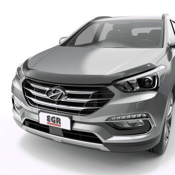 Дефлектор капоту Hyundai Santa Fe 2013 - 2018 темний EGR 308081 308081 фото