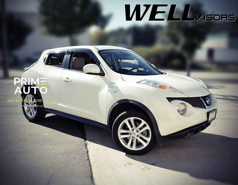 Дефлектори вікон к-т 4 шт Premium серія Nissan Juke 2011 - 2016 Wellvisors 3-847NS005 3-847NS005 фото