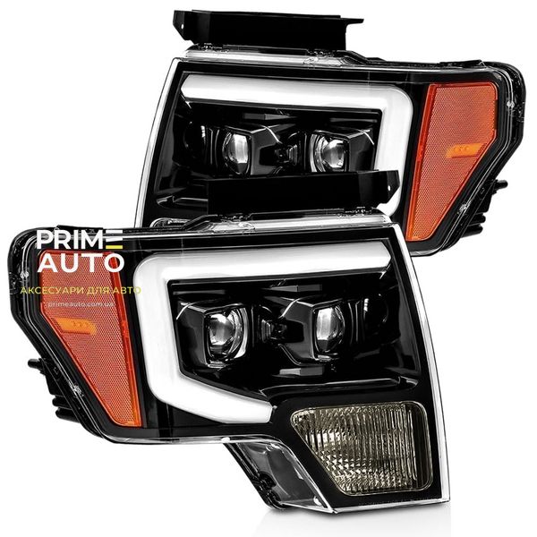 Передні фари Ford F-150 2009-2014 LED LUXX серія вуглево-чорні AlphaRex AHL-FF09-PL-AS-FLB AHL-FF09-PL-AS-FLB фото