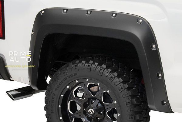 Расширители арок комплект 4 шт GMC Sierra 1500 2016-2018 Pocket-style вершина белая Bushwacker 40974-14 40974-14 фото