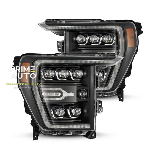 Передні фари Ford F-150 2021-2022 LED NOVA серія чорні AlphaRex AHL-FF21-G2-N-B AHL-FF21-G2-N-B фото