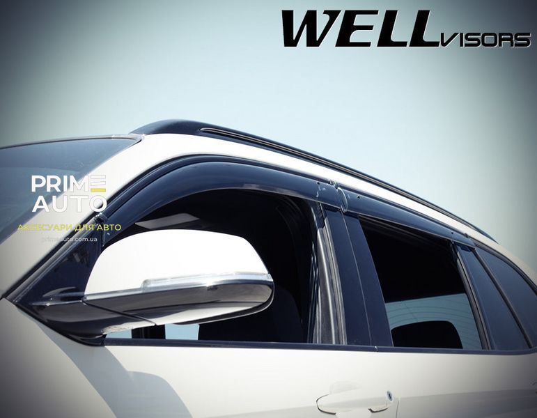 Дефлектори вікон к-т 4 шт з чорним хромованим молдингом BMW X1 2012 - 2015 Wellvisors 3-847BM008 3-847BM008 фото