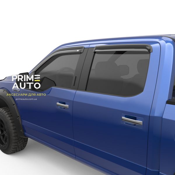 Дефлектори вікон, к-т 4 шт клеючі Ford F-250 2015 - 2023 темні Crew Cab EGR 643491. 643491. фото