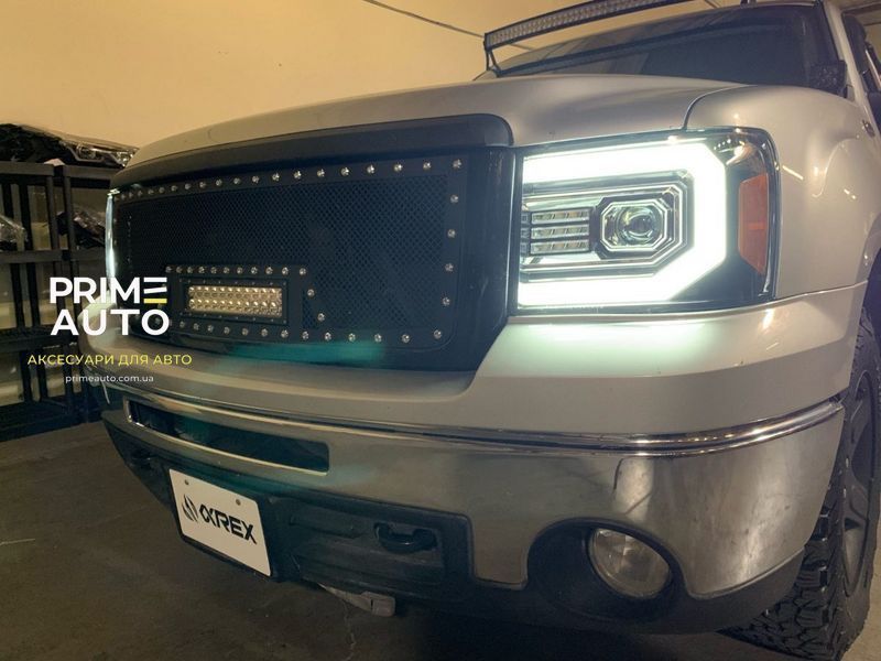 Передние фары GMC Sierra 2007-2013 PRO серия черные AlphaRex 880606 880606 фото