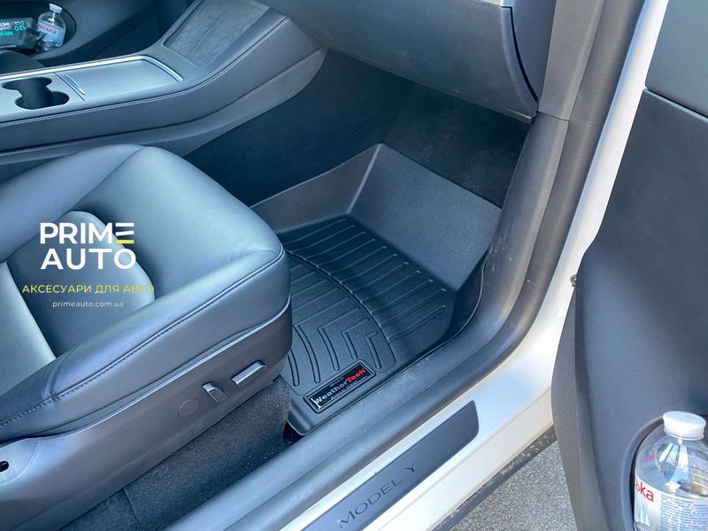 Коврики автомобильные 3D Лайнеры передние Tesla Model Y 2020 + черный WeatherTech 4416491 4416491 фото