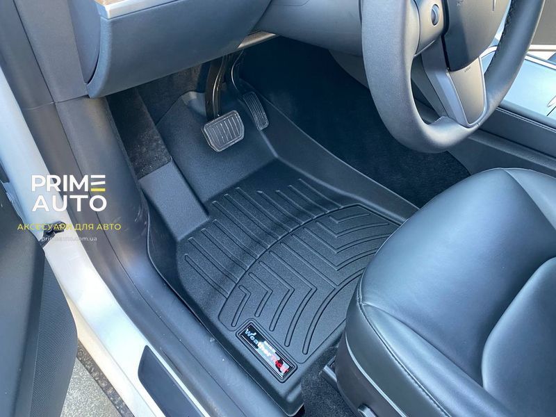 Коврики автомобильные 3D Лайнеры передние Tesla Model Y 2020 + черный WeatherTech 4416491 4416491 фото