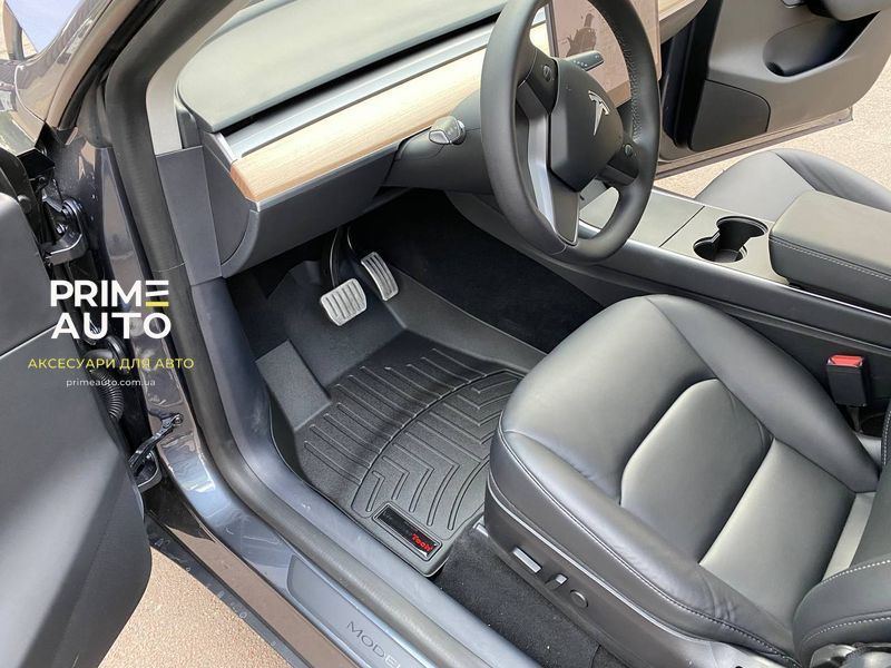 Коврики автомобильные 3D Лайнеры передние Tesla Model Y 2020 + черный WeatherTech 4416491 4416491 фото