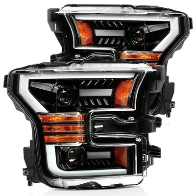 Передние фары LED Ford F150 2015-2017 LED LUXX серия углево-черные AlphaRex AHL-FF15-PL-SA-LB AHL-FF15-PL-SA-LB фото