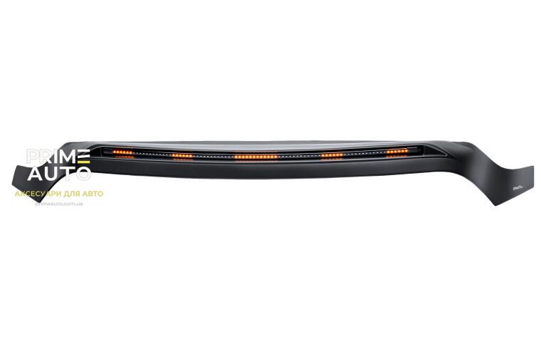 Дефлектор капоту зі світлодіодною стрічкою та повторювачем повороту в кольорі кузову RAM 1500 2020-2023 діамантово-чорний AVS 953163-PXJ 953163-PXJ фото