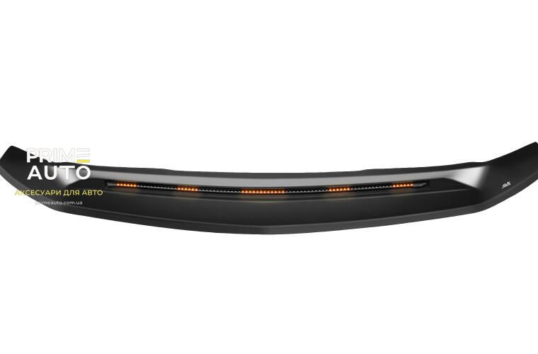 Дефлектор капота со светодиодной лентой и повторителем поворота в цвете кузова RAM 1500 2020-2023 бриллиантово-черный AVS 953163-PXJ 953163-PXJ фото