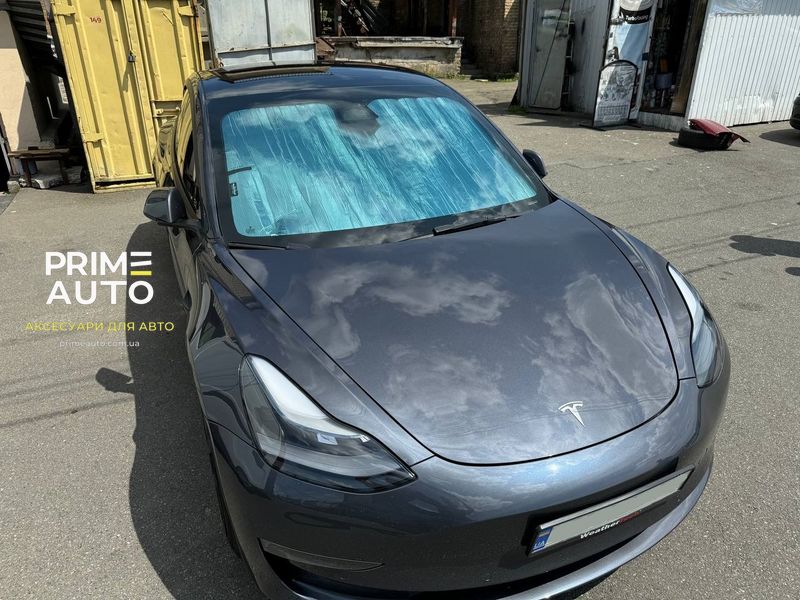 Шторка солнцезащитная лобовое стекло зима\лето Tesla Model 3 2017 + WeatherTech TS1190 TS1190 фото