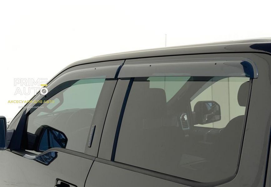 Дефлектори вікон к-т 4 шт Premium серія Ford F150/Raptor 2015 - 2020 Crew Cab Wellvisors 3-847FD015 3-847FD015 фото