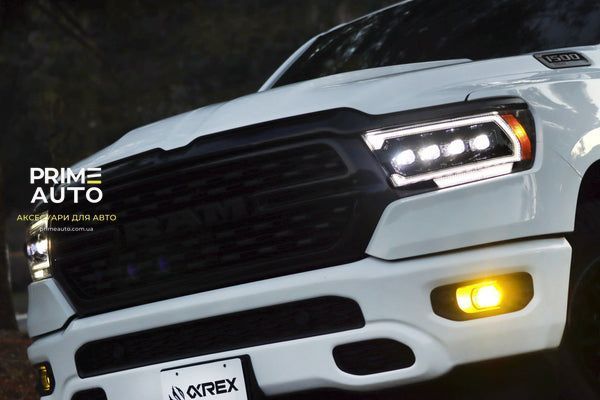 Передні фари Ram 1500 2019- 2025 LUXX-Series Alpha-Black AlphaRex 880575 880575 фото