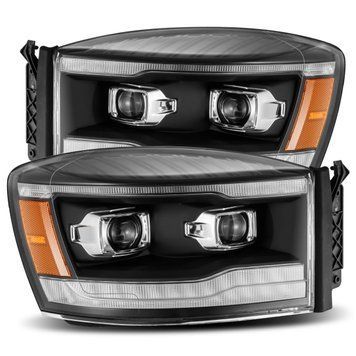 Передние фары RAM/Dodge Ram 1500 Classic 2006-2008 LED LUXX серия черные AlphaRex 880535 880535 фото