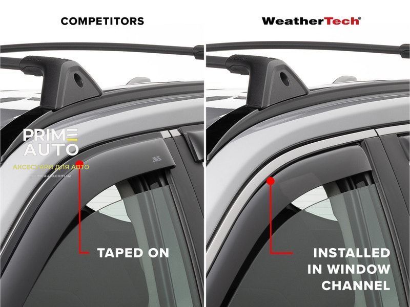 Дефлектори вікон вставні передні+задні Subaru Outback 2010 - 2014 темний глянцевий WeatherTech 82516IM 82516IM фото