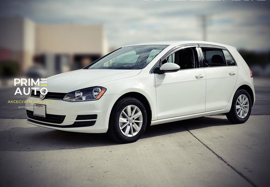 Дефлекторы окон, к-т 4 шт, с черным хромированным молдингом Volkswagen Golf 2015 - 2021 Hatchback Wellvisors 3-847VW009 3-847VW009 фото