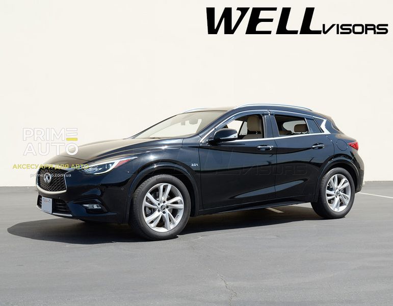 Дефлектори вікон, к-т 4 шт, з хромованим молдингом Infiniti QX30 2017 - 2018 Wellvisors 3-847IN011 3-847IN011 фото