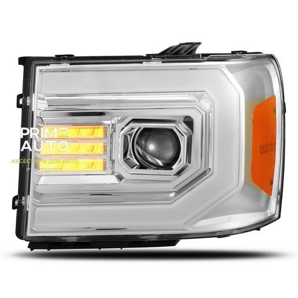Передні фари GMC Sierra 2007-2013 PRO серія хром AlphaRex 880604 880604 фото
