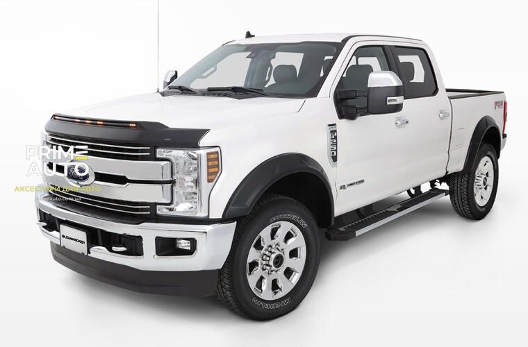 Дефлектор капота со светодиодной лентой клеящий черный матовый Ford F-250 2017-2022 AVS 753135 753135 фото