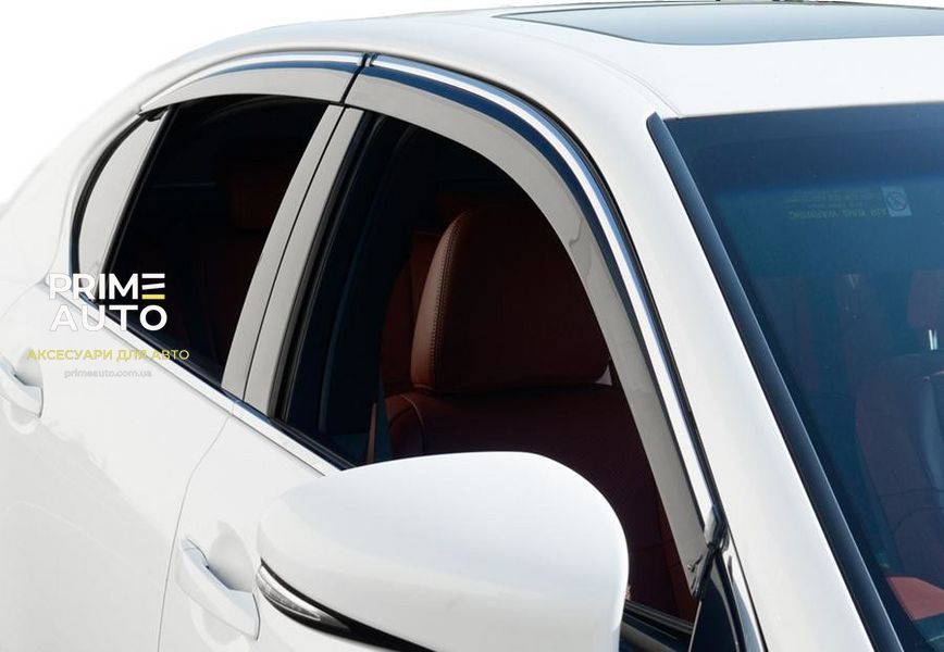 Дефлекторы окон к-т 4 шт с хромированным молдингом Lexus GS 2013 - 2020 Wellvisors 3-847LX022 3-847LX022 фото
